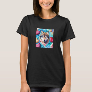 Valentine's Day Love Heart Cute Wolf Girlfriend Fi T-Shirt