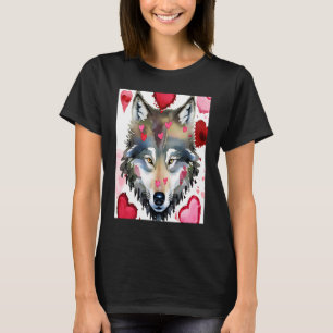 Valentine's Day Love Heart Cute Wolf Girlfriend Fi T-Shirt