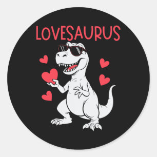 Valentines Day Love Heart Dinosaur Lovesaurus T-re Classic Round Sticker