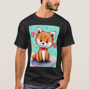 Valentine's Day Love Heart Fox Teddy Girlfriend Fi T-Shirt
