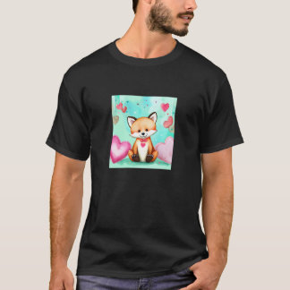 Valentine's Day Love Heart Fox Teddy Girlfriend Fi T-Shirt