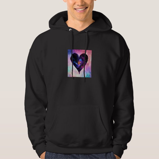 Valentine's Day Love Heart Galaxy Girlfriend Fianc Hoodie (Front)