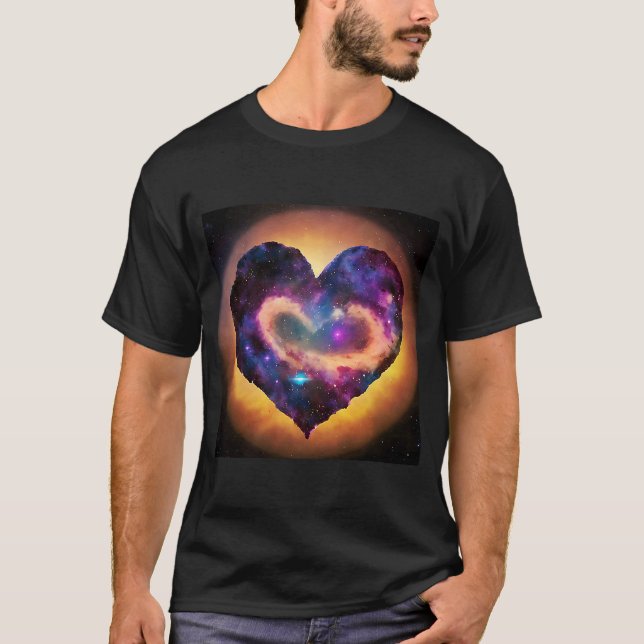 Valentine's Day Love Heart Galaxy Girlfriend Fianc T-Shirt (Front)