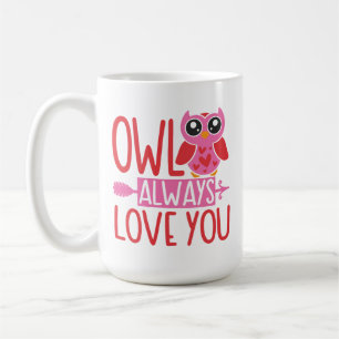 valentine's day love heart kisses valentine owl coffee mug