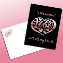 Valentine's day love heart metallic rose gold pink