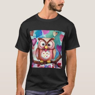 Valentine's Day Love Heart Owl Teddy Girlfriend Fi T-Shirt