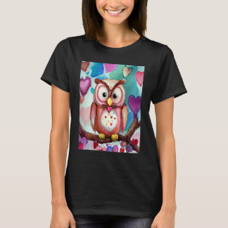 Valentine's Day Love Heart Owl Teddy Girlfriend Fi T-Shirt