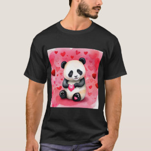 Valentine's Day Love Heart Panda Girlfriend Fiancé T-Shirt