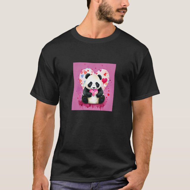 Valentine's Day Love Heart Panda Girlfriend Fiancé T-Shirt (Front)