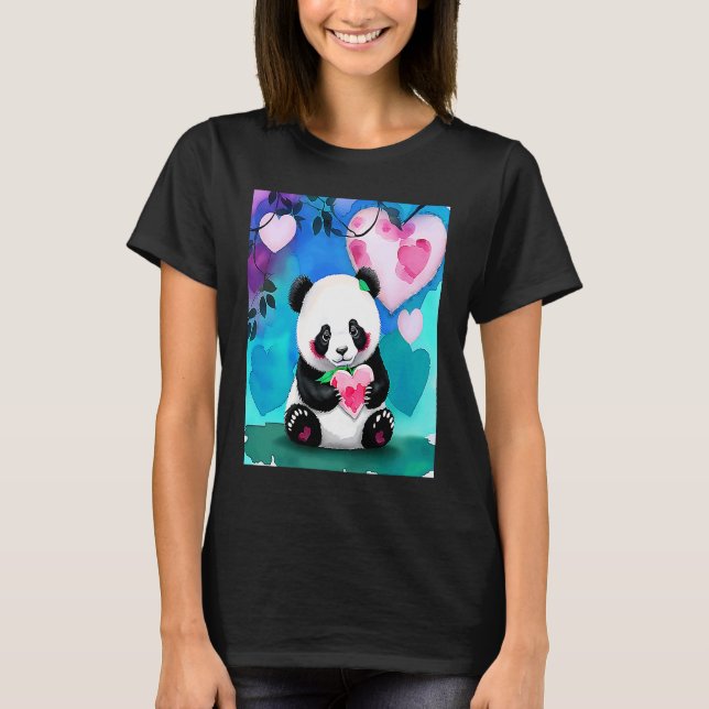 Valentine's Day Love Heart Panda Girlfriend Fiancé T-Shirt (Front)