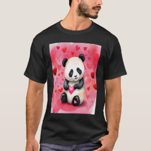 Valentine's Day Love Heart Panda Girlfriend Fiancé T-Shirt