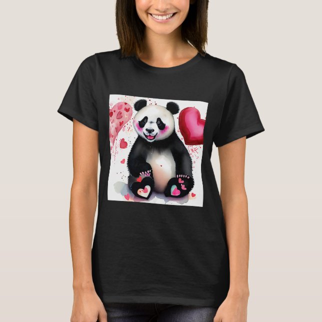 Valentine's Day Love Heart Panda Girlfriend Fiancé T-Shirt (Front)