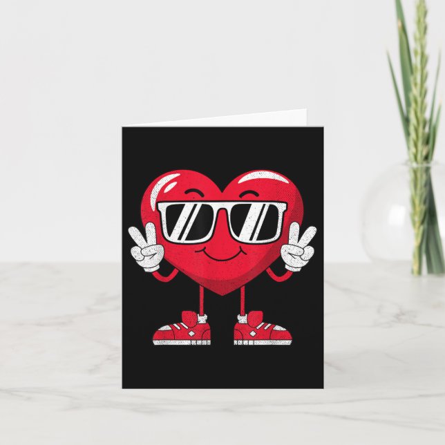 Valentines Day Love Heart Peace Funny Boys Girls K Card (Front)