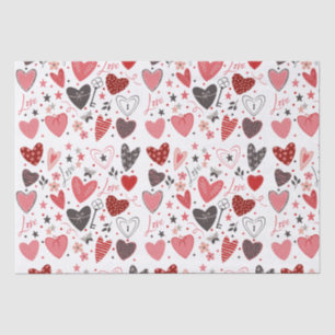 Valentines Day Love Heart Pink & Red Tissue Paper