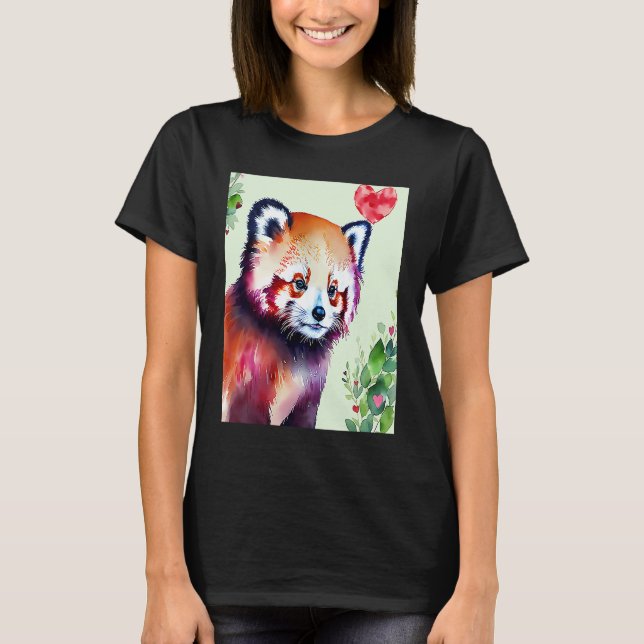 Valentine's Day Love Heart Red Panda Girlfriend Fi T-Shirt (Front)