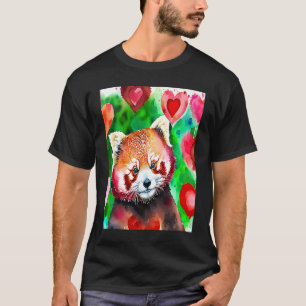 Valentine's Day Love Heart Red Panda Girlfriend Fi T-Shirt