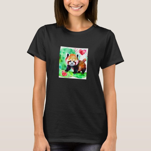 Valentine's Day Love Heart Red Panda Girlfriend Fi T-Shirt (Front)