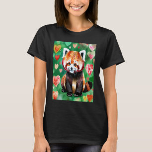 Valentine's Day Love Heart Red Panda Girlfriend Fi T-Shirt