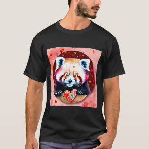 Valentine's Day Love Heart Red Panda Girlfriend Fi T-Shirt