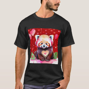 Valentine's Day Love Heart Red Panda Girlfriend Fi T-Shirt
