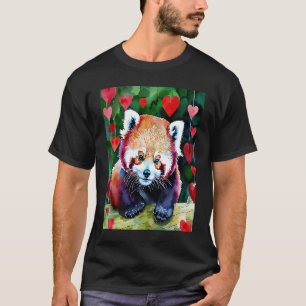 Valentine's Day Love Heart Red Panda Girlfriend Fi T-Shirt