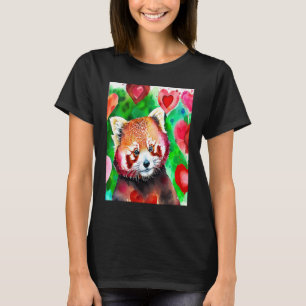 Valentine's Day Love Heart Red Panda Girlfriend Fi T-Shirt