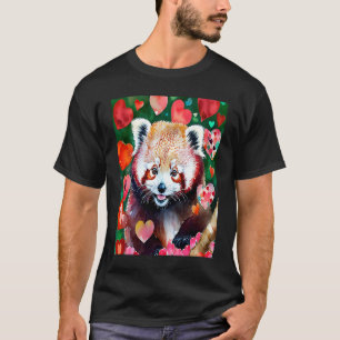 Valentine's Day Love Heart Red Panda Girlfriend Fi T-Shirt