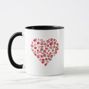 Valentines Day Love Heart Shape Coffee Design Mug