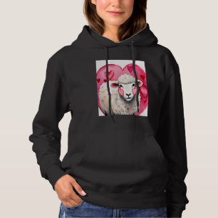 Valentine's Day Love Heart Sheep Girlfriend Fiancé Hoodie