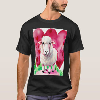 Valentine's Day Love Heart Sheep Girlfriend Fiancé T-Shirt