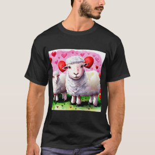 Valentine's Day Love Heart Sheep Girlfriend Fiancé T-Shirt