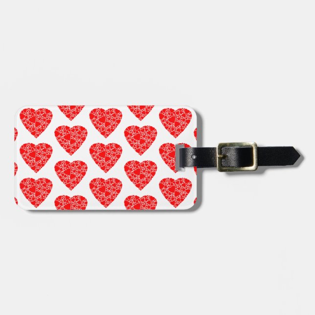 Valentines Day Love Heart travel luggage tag (Front Horizontal)