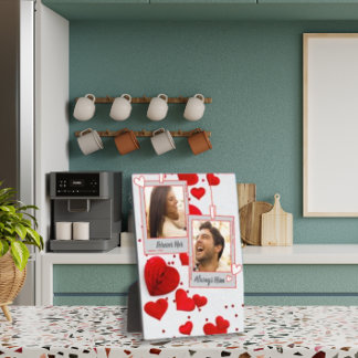 Valentine's Day Love Hearts Custom Couple Photo Plaque