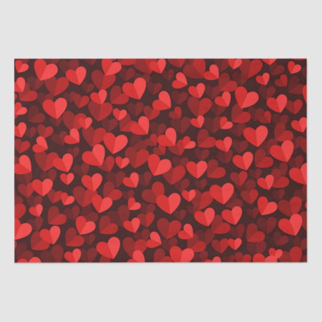 Valentine's Day Love Hearts Cute red and pink   Tissue Paper (Front)