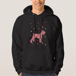 Valentines Day Love Hearts Schnauzer Dog Puppy Lov Hoodie