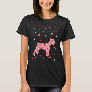 Valentines Day Love Hearts Schnauzer Dog Puppy Lov T-Shirt