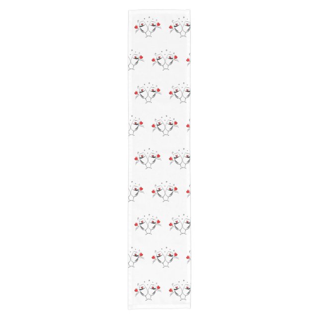 Valentine's Day Love & Hearts  Short Table Runner (Front)