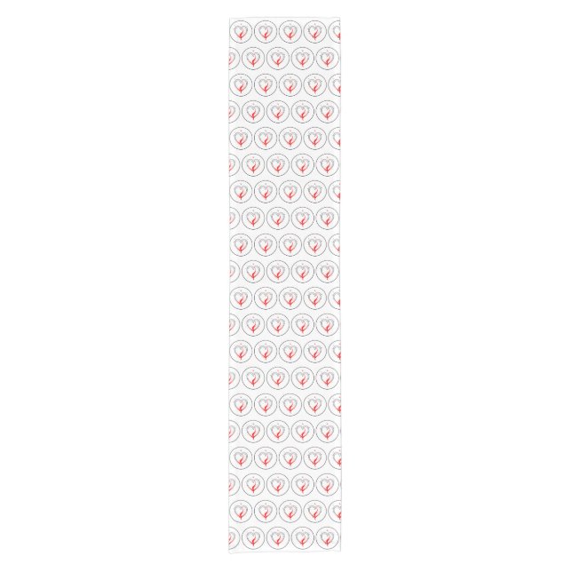 Valentine's Day Love & Hearts  Short Table Runner (Front)