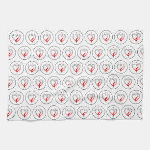 Valentine's Day Love & Hearts Tea Towel