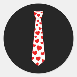 Valentines Day Love Hearts Tie Cute Boys Girls Kid Classic Round Sticker