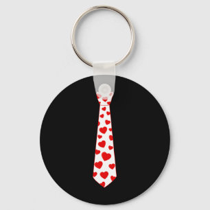 Valentines Day Love Hearts Tie Cute Boys Girls Kid Key Ring
