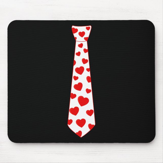 Valentines Day Love Hearts Tie Cute Boys Girls Kid Mouse Mat (Front)