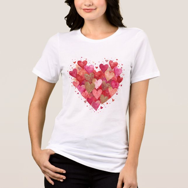 Valentine's Day Love Hearts Tri-Blend Shirt (Front)