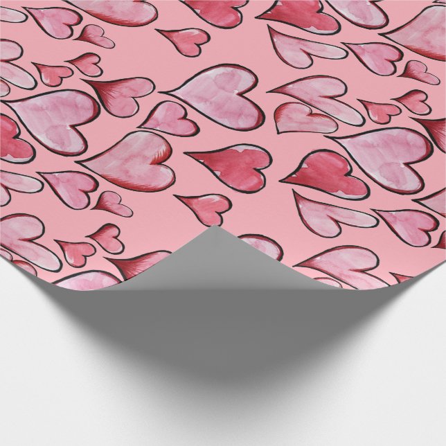 Valentine's Day Love hearts Wrapping Paper (Corner)