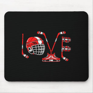 Valentines Day Love Ice Hockey Items Men Boys Kids Mouse Mat