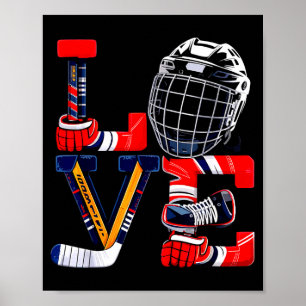 Valentines day love ice hockey items men boys kids poster