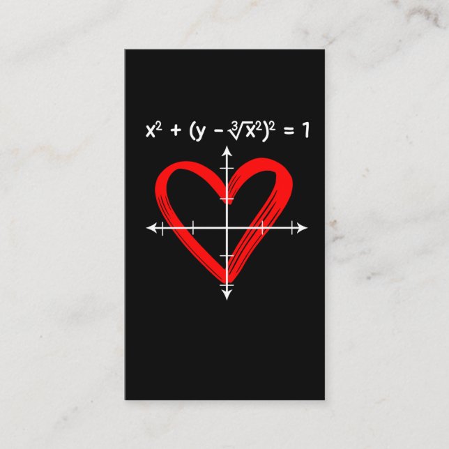 Valentines Day Love Math Equation Mathematician Business Card (Front)