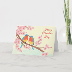 Valentine's Day Love Poem with Birds Holiday Card