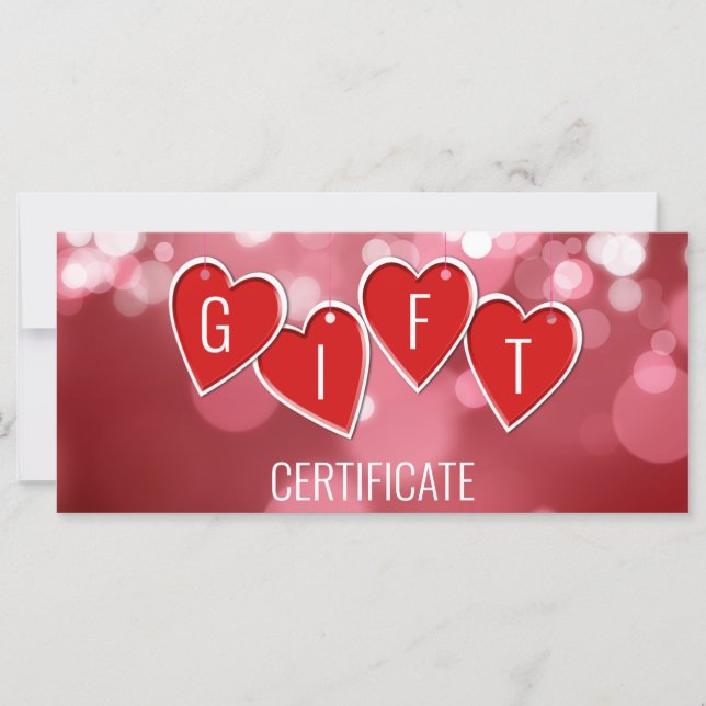 Valentine's Day Love Red Hearts Gift Card (Front)