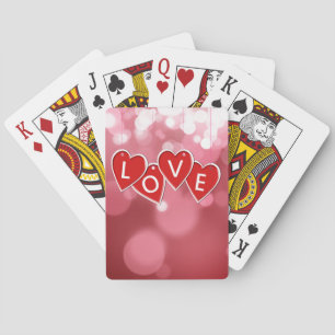 Valentine's Day Love Red Hearts Playing Cards